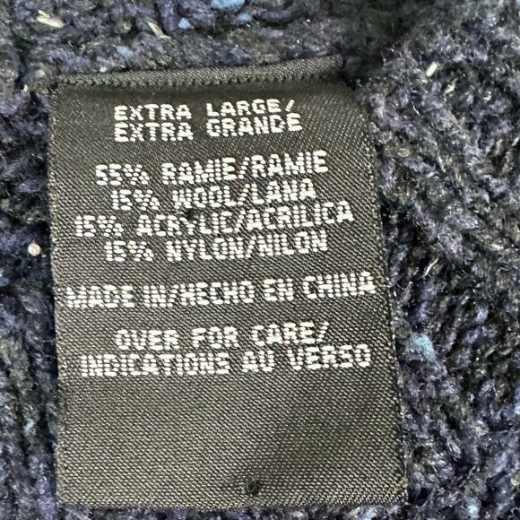 Vintage Knightsbridge Size XL Mens Blue Argyle Wool Blend Crewneck Sweater - Picture 4 of 7